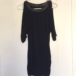 INC Midnight Blue Cold Shoulder Blouse